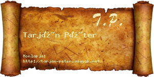 Tarján Péter névjegykártya